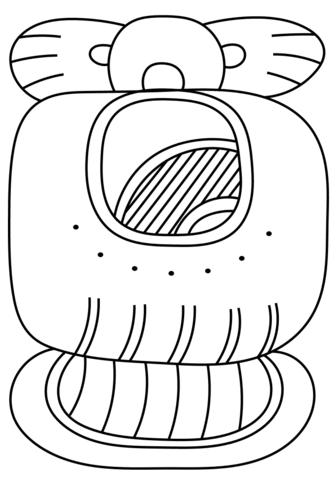 13Th Maya Month   Mak Coloring Page